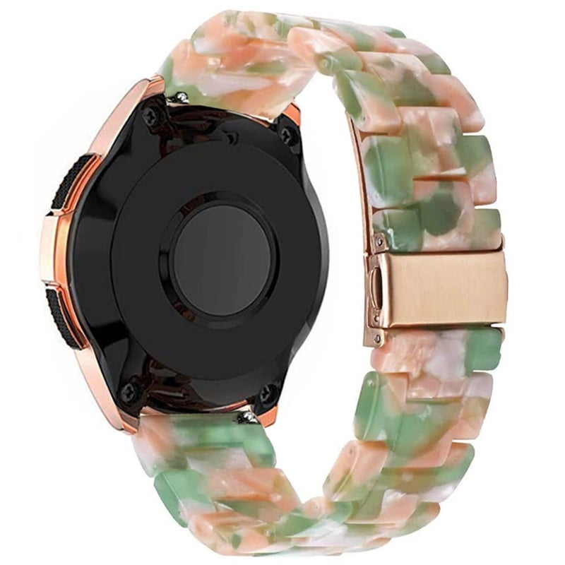 DEALELE Bands Compatible with Samsung Galaxy Watch 7 / FE / 6/6 Classic / 5/5 Pro / 4/4 Classic / 3 41mm / Huawei GT3 42mm, 20mm Colorful Resin Replacement Strap for Women Men (Pink-Green) - Image 2